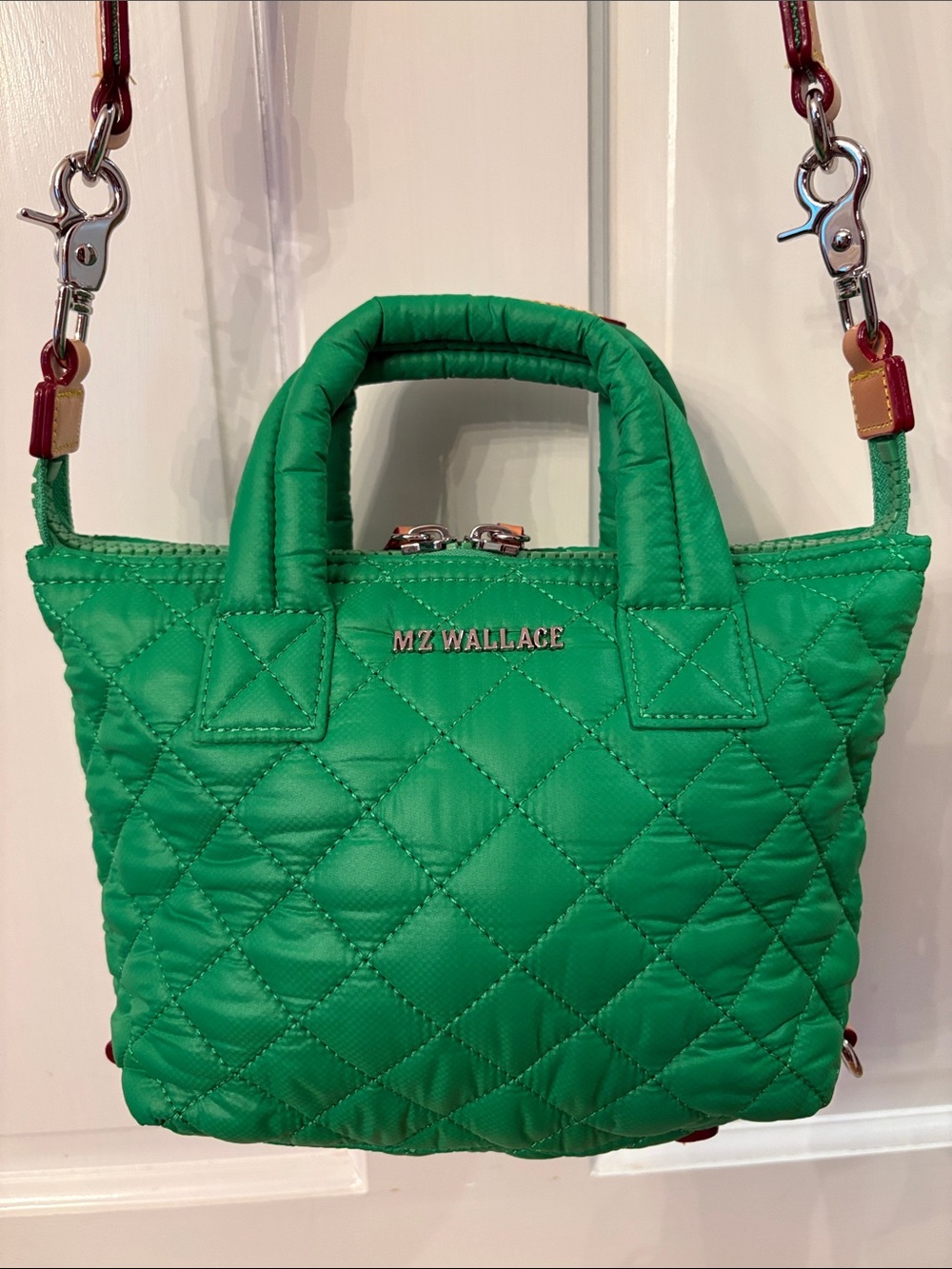 MZ Wallace Grass Green Micro Sutton Tote Crossbody Bag Preowned